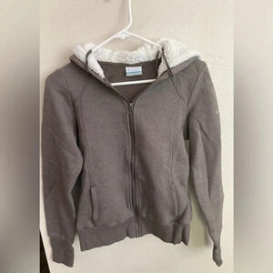 Columbia Fleece Zip Up Jacket Size XS Tan